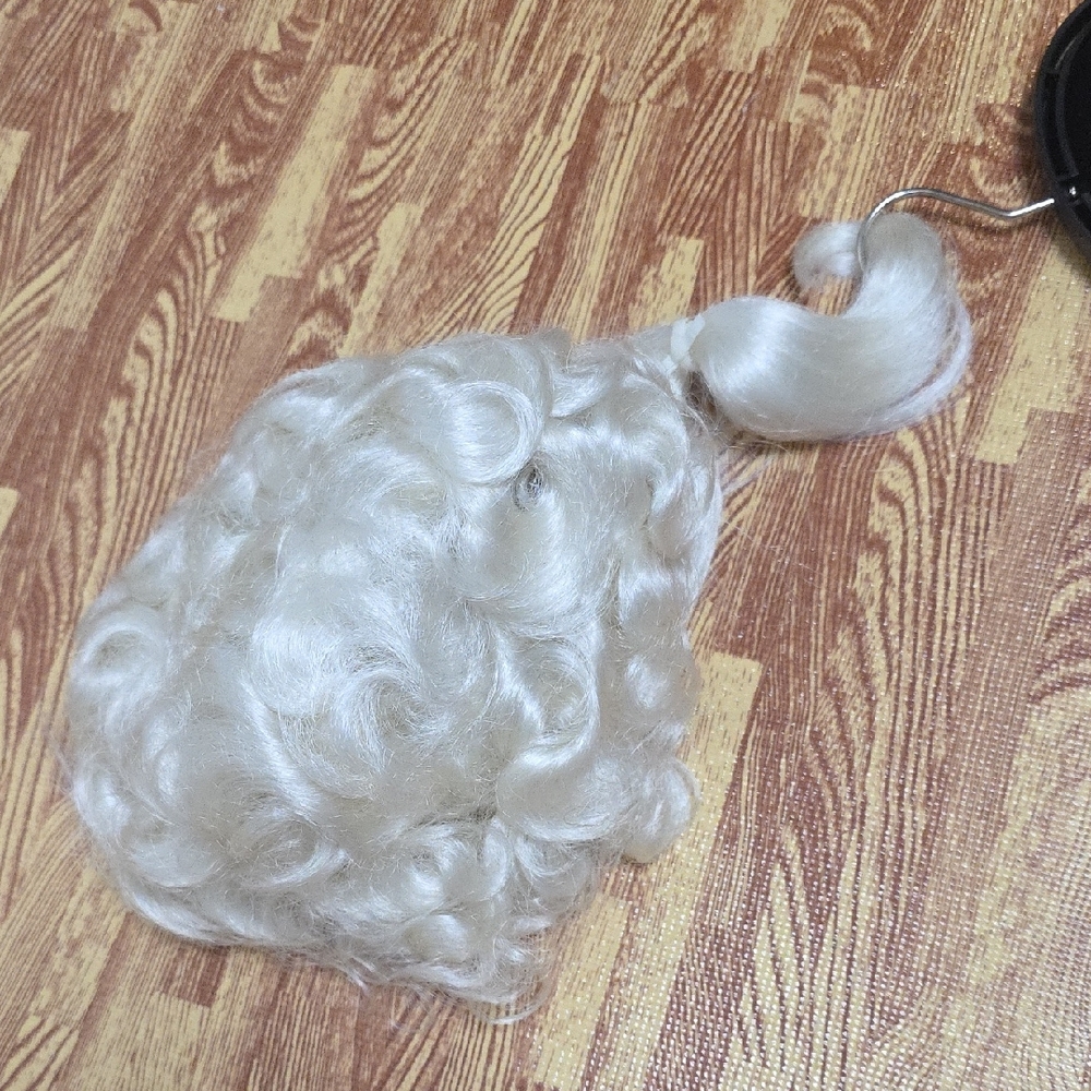 Elegant White Curly Hairpiece - Colonial Wig